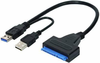 vcony SAS Cable 0.25 m USB 2.0 to SATA III Adapter Cable with UASP SATA to USB Converter for 2.0" / 2.5" Hard Drives Disk HDD and Solid State Drives SSD USB Adapter (Black) USB Adapter (Black) USB Adapter (Black) 0.25 m Power Cord (Compatible with laptops, Black)