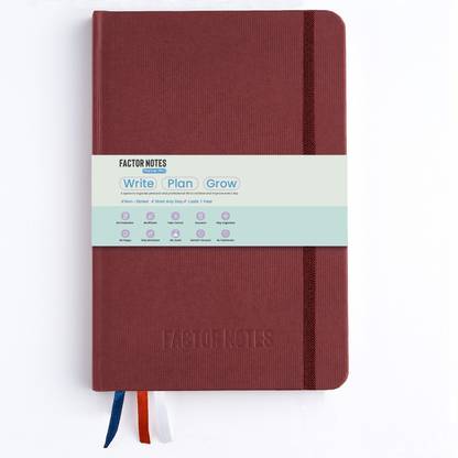 Factor Notes Ultimate Planner: Undated 12 Months / Productivity Stickers/ Habit Tracker A5 Planner Hardbound 208 Pages