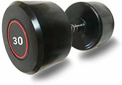 Smile Fitness Rubber Coated 30 KG Round Dumbbells Highly Durable Long Lasting (Single Piece) Fixed Weight Dumbbell