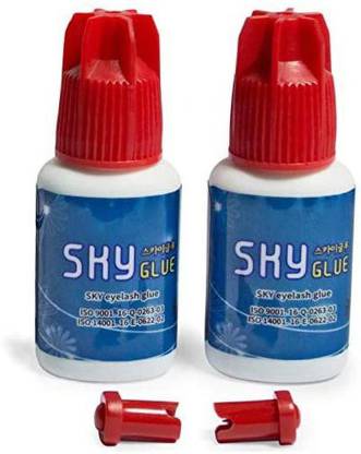 Sky 2 Bottles Long Retention Eyelash Extension Glue S+ 5ml Professional Eyelash Extension Adhesive 1-2s Fast Drying 6-8