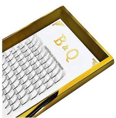 B&Qaugen Premade Fans Eyelash Extensions 4D-C-0.10-17 Long Stem Premade Volume Eyelash Extensions Volume Lash Extensions C D Curl