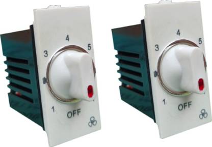 Hiru MODULAR FAN REGULATOR - 2 PCS 7 STEP FAN REGULATOR for Home & Office Step-Type Button Regulator