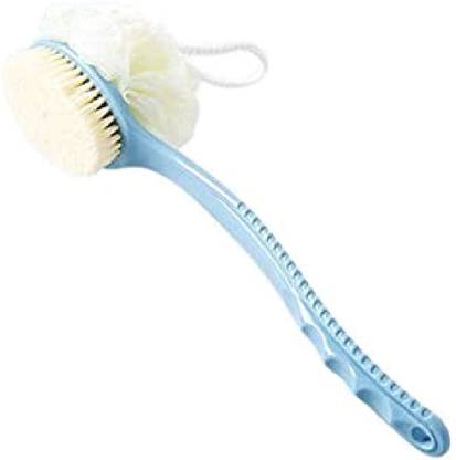 NOHUNT Long handle soft fur two in one bath brush colorful shower body brush for skin massage / foot scrub brush pack of 1