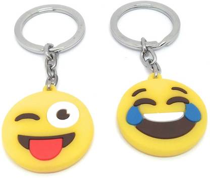 Shiani Set of 2 Laughing Out Loud Smileys Key Chain