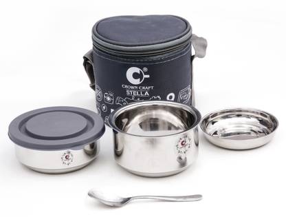 CROWN CRAFT CC-LUNCH BOX-Cherish-GREY-2 CONT 3 Containers Lunch Box