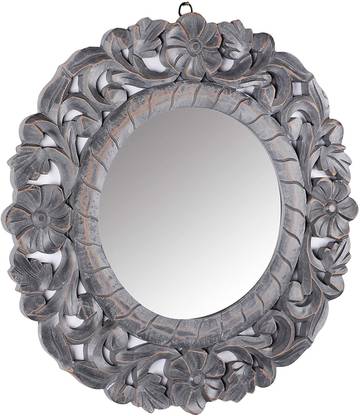 MODERNCOLLECTION modern collection Decorative Hand Crafted Wooden Mirror Frame in Distressed Grey Decorative Mirror