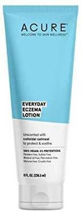 Acure Everyday Eczema Lotion 100% Vegan for Sensitive & Easily Irritated Skin 2% Colloidal Oatmeal & Cocoa Butter, 8 Fl