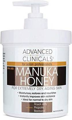Advanced Clinicals Manuka Honey Cream for Extremely Dry, Aging Skin For Face, Neck, Hands, and Body. Spa Size 16oz (16oz)
