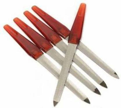 RIXTEC Metal Double Sided Nail File Stainless Steel Manicure Pedicure Files (Set of 5) (7 INCH)