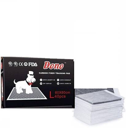 Dono Carbon Fiber Training Pads for Dogs Comfortable and Secure Disposable Dog Diapers (Pack of 40 L) Disposable Dog Diapers