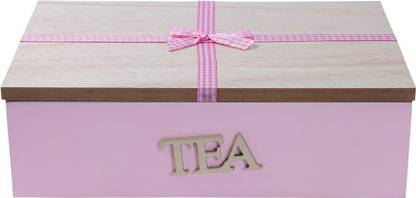 A Vintage Affair Wooden Tea Storage Gift Box - 6 Compartment Storage Box