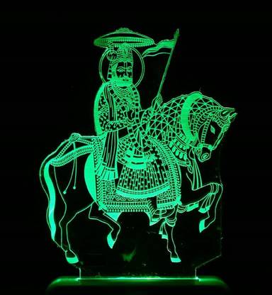 Arus Acrylic God/Lord Ramapir Ji Magic Night Lamp 3D Beautiful Illumination Automatic on/Off Smart Sensor for Bedroom with 7 Color LED Changing Light Night Lamp  (12 cm, White) Night Lamp