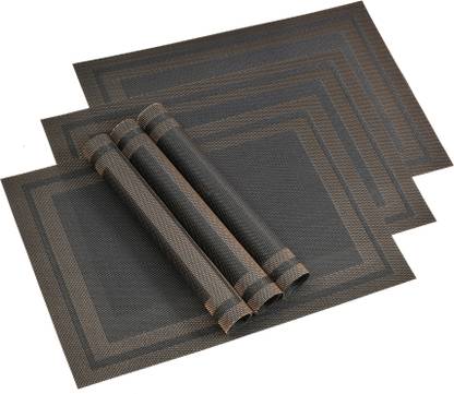 YELLOW WEAVES Rectangular Pack of 6 Table Placemat