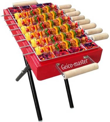Geico master Kriss Cross Foldable Pipe Red Charcoal Barbeque Grill & Tandoor Electric Tandoor