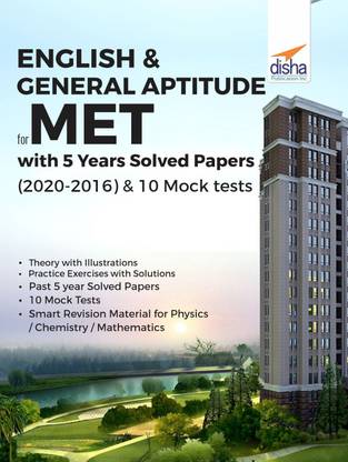 English & General Aptitude for Manipal Entrance Test (MET) with 4 Past Solved Papers & 10 Mock Tests