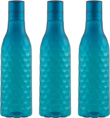 POLYSET Hex Screw-lid 1000ml, PET Bottles, Blue, Pack of 3 1000 ml Bottle