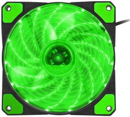 NUBWO Airforce 120mm LED CPU Case Fan (Single Colour, 1200 RMP) (Green) Cooling Fan Cabinet Cooler