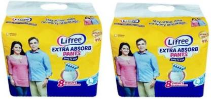 LIFREE Adult Pant Style Diaper Size Large,Set of 2 packs,10 pcs pr pk Total 20 pcs Adult Diapers - L