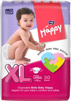 Bella Baby Happy Diapers XL (Extra Large) +12kg 30 Diapers - XL