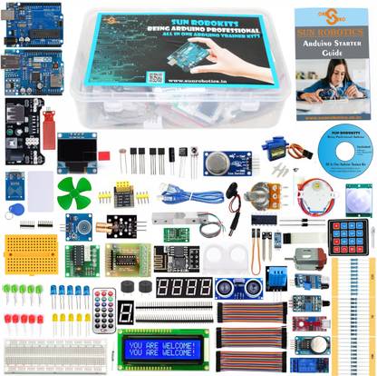 सनरोबोटिक्स Being Arduino Professional - A to Z Arduino Kit (65+ Components & Modules) Including Codes/Tutorials/Videos शिक्षात्मक इलेक्ट्रॉनिक हॉबी किट