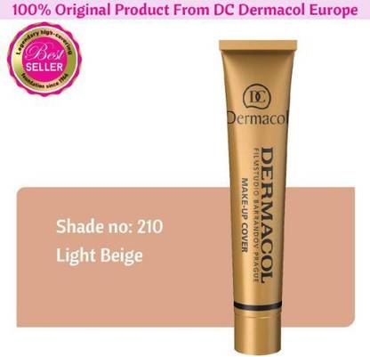 Dermacol Combo Make-up Cover Foundation-210||Invisible Fixing Powder Light||SATIN MAKE-UP BASE 10 ml With more than 15% Saving. Foundation