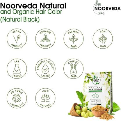 Noorveda Organic Hair Color Natural Paraben Free, Sulphate Free Hair Color 100% Natural or Herbal Black Hair Color For Both Man And Women Without Chemical , green