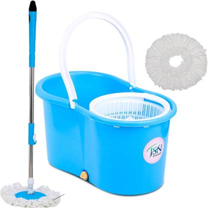 JSN Easy Magic Floor Mop 360 Degree Bucket Mopper Floor Cleaner With Bucket 2 Refill Mop Set