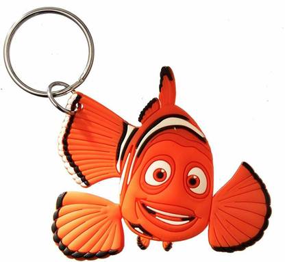 RCMB Fish Cartoon Rubber Keychain Double Sided Finding Nemofor Car Bike Key Chain