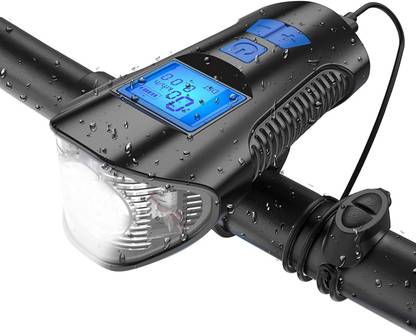 GADGET DEALS 3 in 1 USB Rechargeable LED Cycle Light, Cycle Speedometer and cycle horn LED Front Light