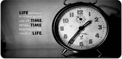 Ryca Clock Life Quotes Wallpaper 3D Design High Resolution Desk Pad With Non-Slip Base For Gaming||PC||Laptop||Keyboard Non Slip Base Mousepad