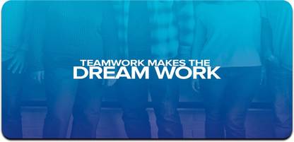 Ryca Teamwork Makes The Dream Work-Inspirational Quotes Wallpaper 3D Design High Resolution Desk Pad With Non-Slip Base For Gaming||PC||Laptop||Keyboard Non Slip Base Mousepad