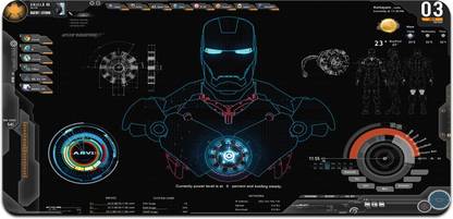 Ryca Iron Man Schematics Wallpaper 3D Design High Resolution Desk Pad With Non-Slip Base For Gaming||PC||Laptop||Keyboard Mousepad