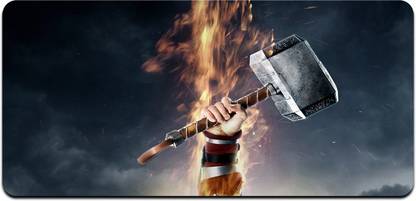 Ryca Thor Hammer Wallpaper 3D Design High Resolution Desk Pad With Non-Slip Base For Gaming||PC||Laptop||Keyboard Mousepad