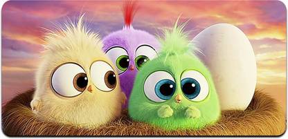 Ryca Adorable Angry Birds Babies Wallpaper 3D Design High Resolution Desk Pad With Non-Slip Base For Gaming||PC||Laptop||Keyboard Non Slip Base Mousepad