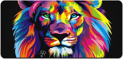 Ryca Abstract Lion Wallpaper 3D Design High Resolution Desk Pad With Non-Slip Base For Gaming||PC||Laptop||Keyboard Non Slip Base Mousepad