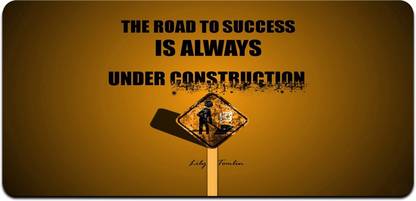 Ryca The Road To Success Is Always Under Construction-Inspirational Quotes Wallpaper 3D Design High Resolution Desk Pad With Non-Slip Base For Gaming||PC||Laptop||Keyboard Non Slip Base Mousepad