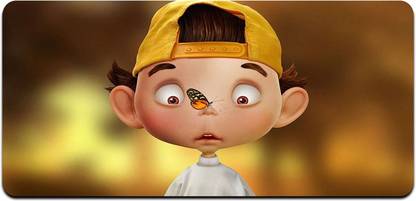 Ryca Funny Little Boy Cartoon Wallpaper 3D Design High Resolution Desk Pad With Non-Slip Base For Gaming||PC||Laptop||Keyboard Non Slip Base Mousepad