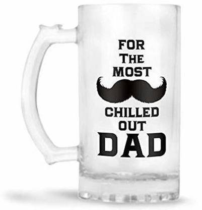 V Kraft Best Dad Ever Unique dad Quote Printed premium froasted beer for dad 04 Glass Beer Mug