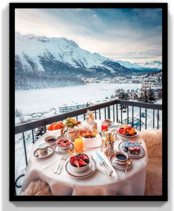 21 SLVR Real Photography Collection Breakfast Painting Fiber Reprint Painting for Home Decoration Unique 20 inch or 14 Inch Each Size Painting Digital Reprint 14 inch x 20 inch Painting