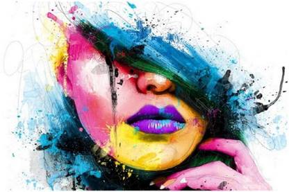 Modern Art Girl Face Paper Print