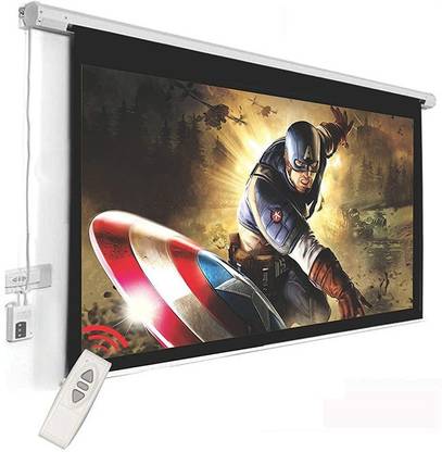 Moiz Motorised Projection Screens 8ft x 6ft- 120 inch Diagonal in 4:03 Ratio, HD, 3D, 4K Home Theater (White) Projector Screen (Width 241 cm x 180 cm Height)