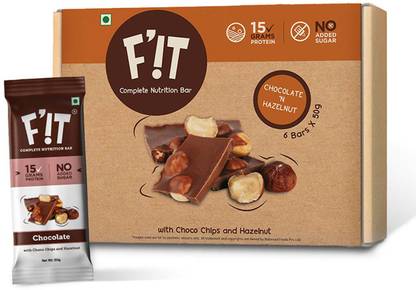 f'it 15g Protein Bar, Choco Hazelnut|Imported Whey Protein | No Added Sugar | Pack of 6 Protein Bars