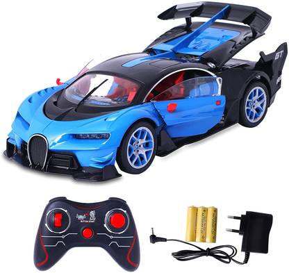 KRU MIR Remote Control Rechargeable Buggati Style Car with Opening Doors Red Blue RC Car Toy Remote Control Car for Kids