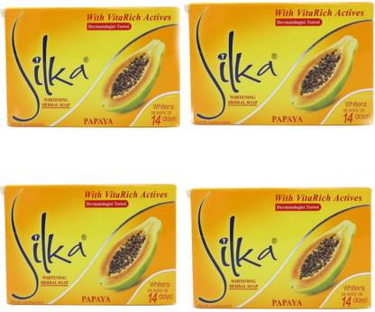 SILKA [Made in Philippines] Whitening Papaya Soap Pack of 4