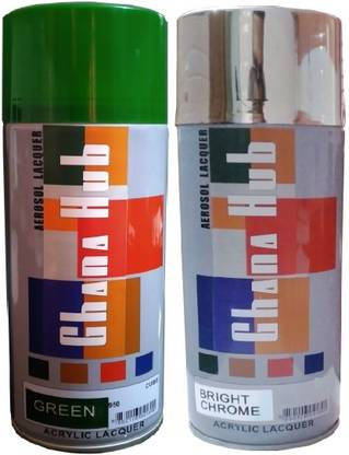 GHANA HUB PREMIUM CUBE DOUBLE GREEN AND CHROME Multicolor Spray Paint 900 ml