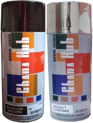 GHANA HUB PREMIUM CUBE DOUBLE BROWN AND CHROME Multicolor Spray Paint 900 ml
