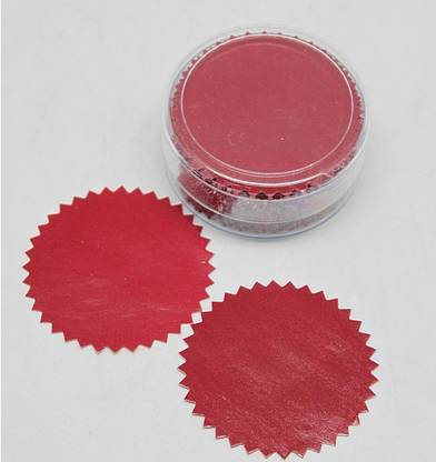 DJM ENTERPRISES 6.35 cm Notary Seal Stamp Stickers Red Paper Round Document Registered Self Adhesive Sticker