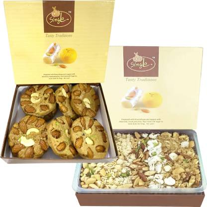 Singla Sweets Sona Halwa Barfi Sweets 500g Dry fruits Panjiri 500g Combo pack of 2 Box