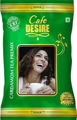 CAFE DESIRE Instant Cardamom Tea Premix (1 kg) | 3 in 1 Tea | Milk not required | Rich taste as Home-made | Cardamom Flavour Imported from Geneva |For Manual Use – Just Add Hot Water | Also Suitable for all Vending Machines Cardamom Instant Tea Vacuum Pack