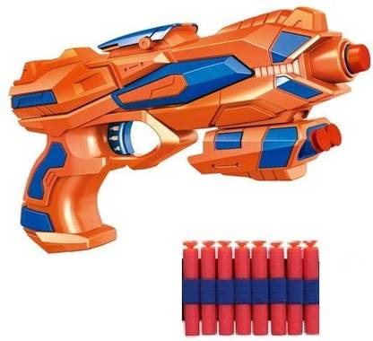 Onyx Space War Blaster Gun with 8 Foam Bullets Multicolor (Pack of 1) Guns & Darts (Multicolor) Guns & Darts
